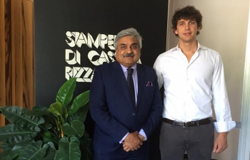 Meeting of Ambassador Anil Wadhwa with Mr. Carlo Curti of SCR- Stamperia di Cassina Rizzardi in Cassina Rizzardi (Como)