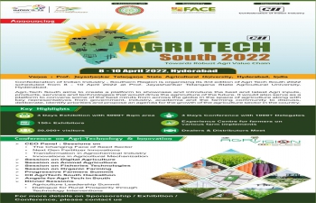 Request Exhibition Stall Booking at CII Agri Tech South 2022 | 8 – 10 April 2022, Hyderabad