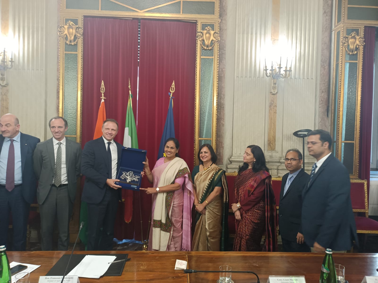 Meeting of Hon'ble Minister of State for Agriculture H.E. Ms. Shobha Karandlaje with Hon'ble Minister for Agriculture of Italy H.E. Mr. Francesco Lollobrigida 