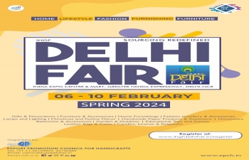 The Indian Export Promotion Council for Handicrafts is organizing the "57th edition of Indian Handicraft and Gift (IHGF) Delhi Fair (Spring) 2024" at the India Expo Centre & Mart, Greater Noida, Delhi from 06-10 February, 2024.